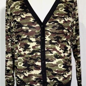 LuLaRoe Women's Camo Cardigan in Green, Brown, Black